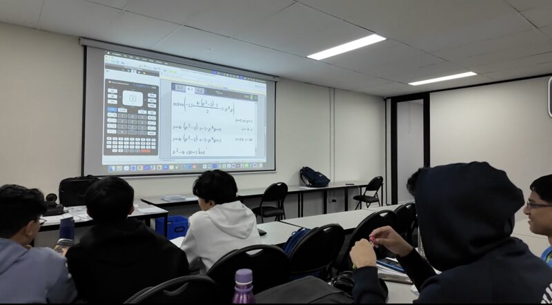 Ming walking through VCE maths