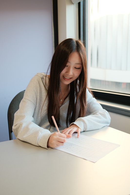 Student completing a diagnostic test